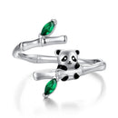 925 Sterling Silver Enamel White Gold Pave Set CZ Ring