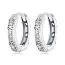 925 Sterling Silver Earrings with Oxidized Finish and Pavé Setting CZ for Women