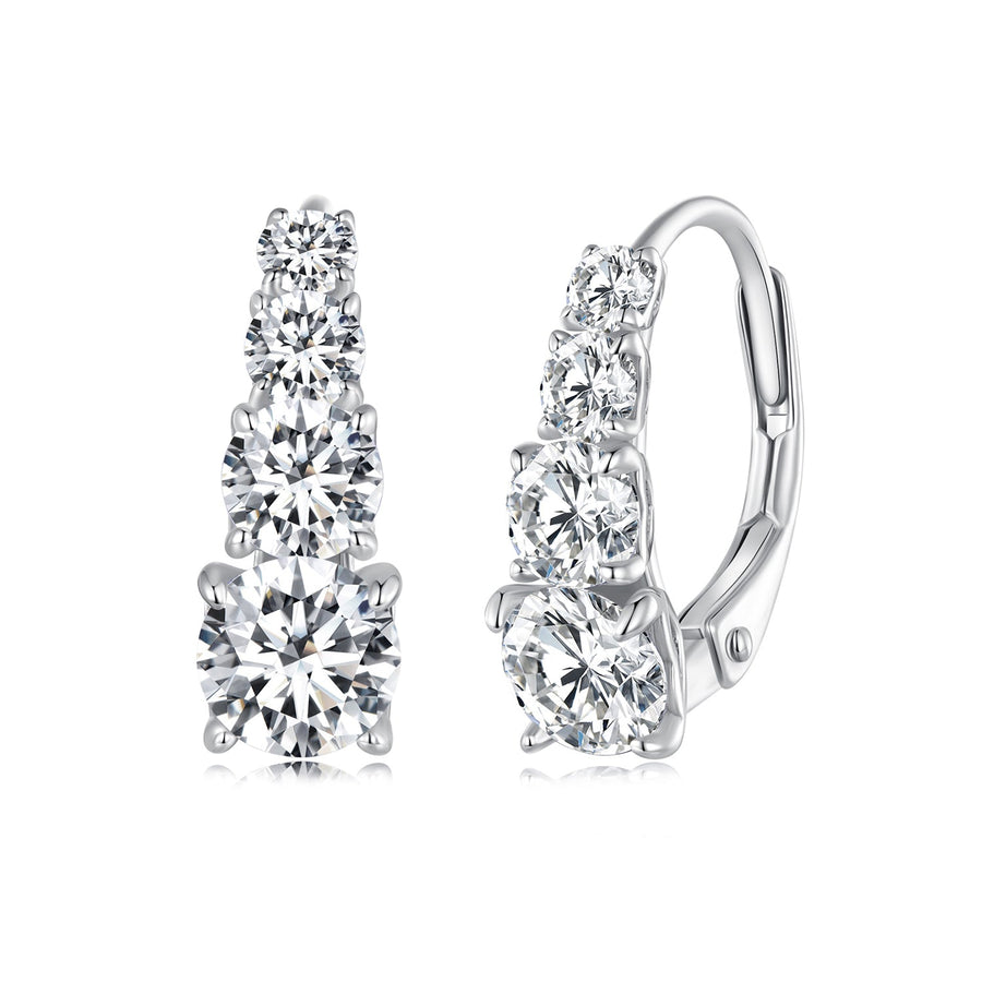 S925 Sterling Silver 0.50 Carat Moissanite Earrings for Women