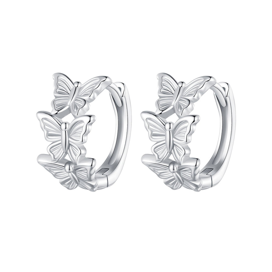 S925 Sterling Silver Earrings with Plated Platinum for Women