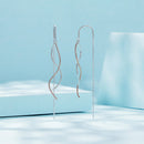 925 Sterling Silver Earrings 56*10mm Plated Platinum Rose Gold for Women