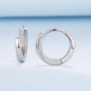 925 Sterling Silver Earrings with Pavé Setting CZ in White Gold for Women