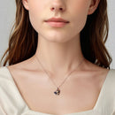 925 Sterling Silver + Plated White Gold + Plated Gold 1.8*1.2cm Necklace for Women