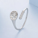 925 Sterling Silver Ring with Pavé Setting CZ, Width 0.11-0.72cm, for Women