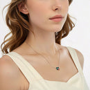 925 Sterling Silver Necklace with Enamel, White Gold Plated, 40+5 cm Chain Length, Women's Jewelry