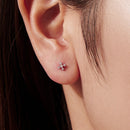 925 Sterling Silver Moissanite Earrings White Gold Plated 0.5cm for Women