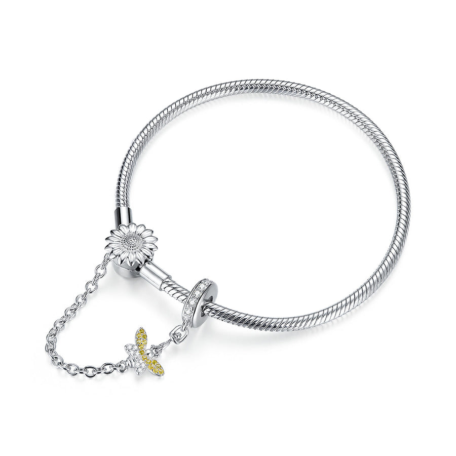 925 Sterling Silver Adjustable Length 17cm Bracelet for Women
