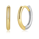 925 Sterling Silver Earrings for Women - 1.3x0.2cm, Plated White Gold