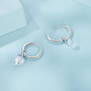 925 Sterling Silver Earrings with Pavé Setting CZ and White Gold Plating for Women