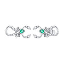 925 Sterling Silver Earrings with Pavé Setting CZ and Oxidized Finish for Women