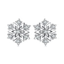 925 Sterling Silver Earrings with Pavé Setting CZ and White Gold Plating
