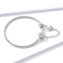 925 Sterling Silver Adjustable Length 17cm Bracelet for Women