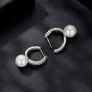 925 Sterling Silver Moissanite 0.15 Carat Earrings with Quality Shell Pearl for Women