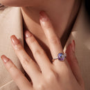 925 Sterling Silver Ring with Nano Opal Stone, 0.15 cm Width for Women