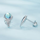 925 Sterling Silver Plated Moonstone Earrings with CZ for Women