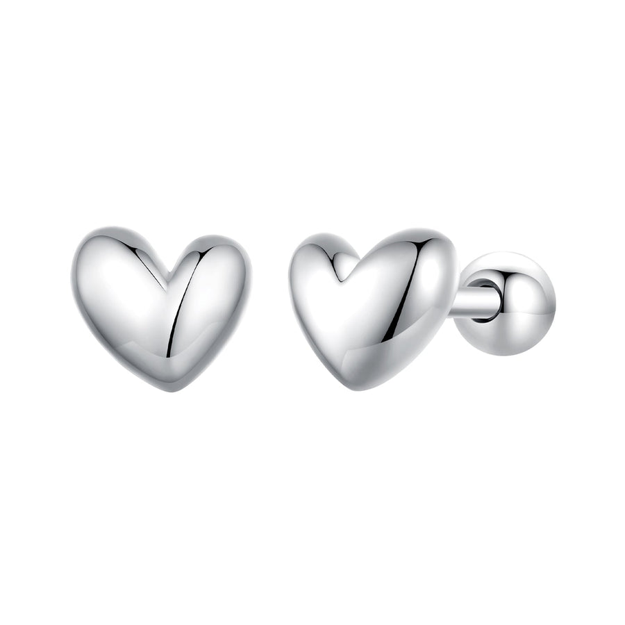 925 Sterling Silver Plated Platinum 5mm Earrings for Women