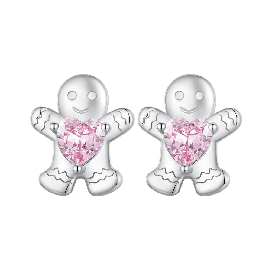 925 Sterling Silver Earrings with Pavé Setting CZ - 10x9mm for Women