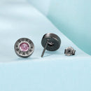 925 Sterling Silver Earrings with Black Gold Plating and CZ