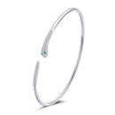 S925 Sterling Silver Bracelet with Pavé Setting CZ 6cm Diameter for Women