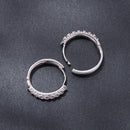 925 Sterling Silver Moissanite 0.03ct White Gold Plated Earrings 1.6cm for Women
