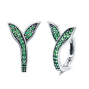 925 Sterling Silver Earrings with Pavé Setting CZ 1.5*1cm for Women