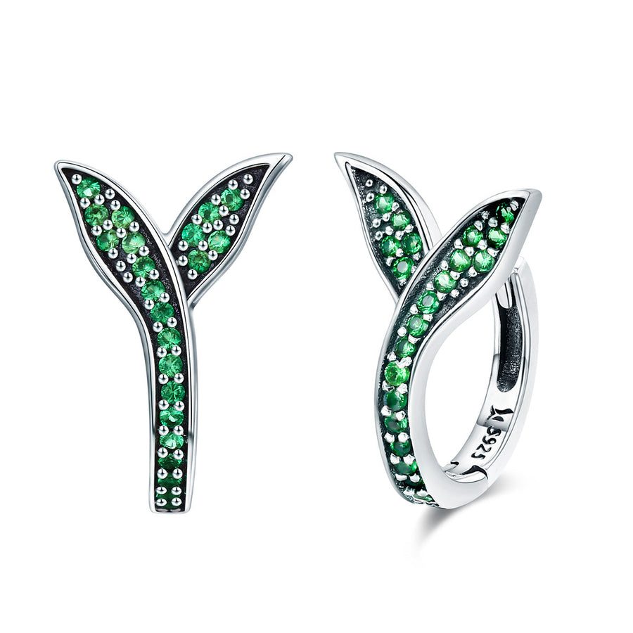925 Sterling Silver Earrings with Pavé Setting CZ 1.5*1cm for Women