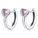 925 Sterling Silver Earrings with Pavé Setting CZ, Oxidized Silver, 1.2x0.5cm for Women
