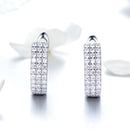 925 Sterling Silver Earrings with Pavé Setting CZ 1.3*0.4cm