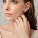 925 Sterling Silver Pavé Setting CZ Oxidized Ring for Women