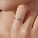 925 Sterling Silver Moissanite Ring with 0.15-0.2cm Gems for Women - Size 6