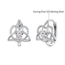 925 Sterling Silver White Gold Plated Pavé CZ 1.5x1.2cm Hoop Earrings for Women