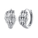 925 Sterling Silver Oxidized Earrings 12x7mm for Women