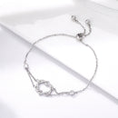 925 Sterling Silver Heart Shaped Bracelet 22CM for Women