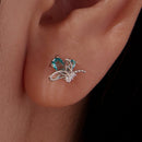 925 Sterling Silver White Gold Plated 1.0x0.7cm CZ Earrings for Women