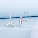 925 Sterling Silver Transparent Glass Earrings for Women