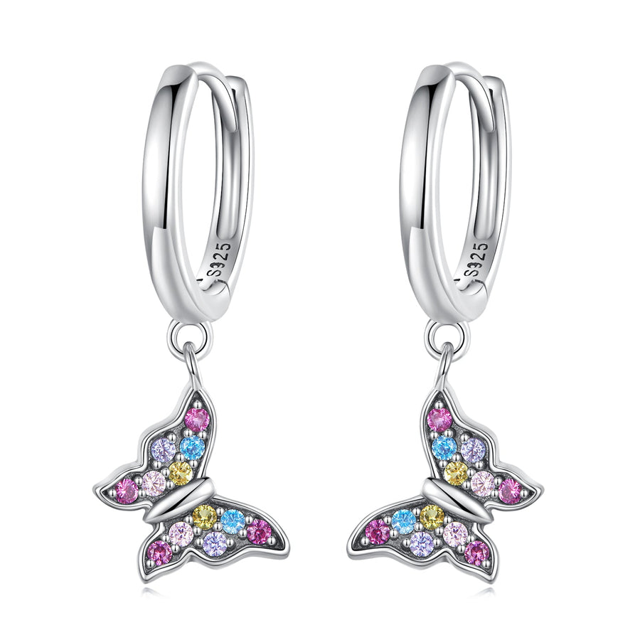 925 Sterling Silver Earrings with Pavé Setting CZ, 2.3*0.95cm, for Women