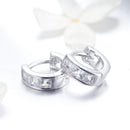 925 Sterling Silver Plated Platinum Pavé Setting CZ Earrings