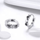 925 Sterling Silver Earrings with Pavé Setting CZ, 1.1*0.3cm