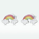 925 Sterling Silver Earrings with Enamel Process in Oxidized Silver for Women