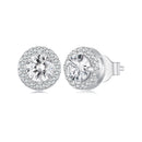 925 Sterling Silver 6.5mm Pavé Setting CZ Earrings