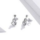 925 Sterling Silver & Oxidized Silver Earrings for Women - 1.3*0.6cm