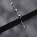 925 Sterling Silver White Gold Plated Bracelet with Moissanite, 15+6cm, for Women