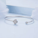 925 Sterling Silver Bracelet with Pavé Setting CZ, Inner Diameter 550mm, 2.0mm Wide, Unisex