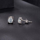 925 Sterling Silver & Moissanite Earrings - White Gold Plated, 0.5ct, Style S for Women