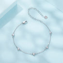 925 Sterling Silver Bracelet with Pavé Setting CZ and White Gold Plating