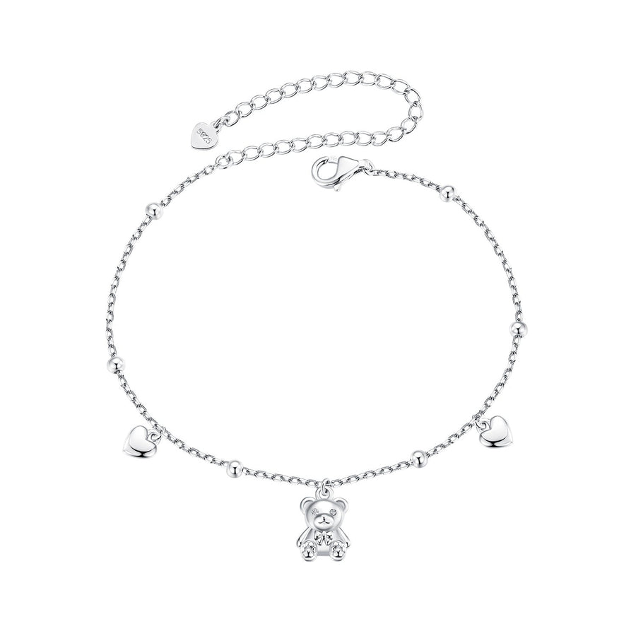 925 Sterling Silver Bracelet with Pavé Setting CZ, 150+60mm Length for Women