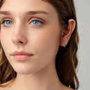 925 Sterling Silver Earrings with Oxidized Finish - 1.4x0.2cm for Women