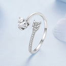925 Sterling Silver Oxidized Pavé Setting CZ Ring