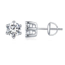 925 Sterling Silver Pavé Set CZ Earrings for Women - 0.5x0.5 cm