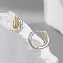 925 Sterling Silver & Plated Gold & Plated White Gold Earrings